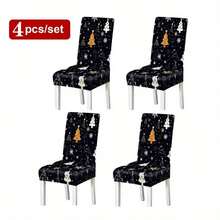 1/4/6/8 Stücke Set, modische Weihnachts-Muster Stuhlbezüge/Bürostuhlbezüge/Esszimmerstuhlbezüge, geeignet für moderne Inneneinrichtung Zuhause, Restaurant und Hotel Dekoration. Die elastischen Stuhlbezüge sind waschbar, ideal als Weihnachtsgeschenke. - Verschiedenfarbig - Übersicht 20