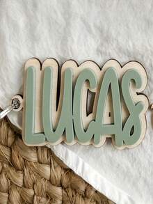 1pc Customized Acrylic Name Keychain | Personalized Letter Wooden Keychain | Colorful Name Wood Grain Keychain | Customized Gift For Friends | Back To School Backpack Hanging Name Keychain | Customized Acrylic Luggage Tag | Commemorative Love & Friendship Keychain | Handmade Keychain | Personalized Gift | Minimalist Keychain | Commemorative Gift - Móc khóa tên - Xem 7