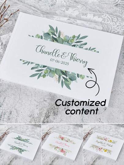 Customized Letter Themed Wedding Guest Book, Horizontal Wedding Book With Letter Names, Hardcover Photo Album Wedding Guest Book, Wedding Guestbook, Personalized Guestbook, Personalized Eucalyptus Wedding Guestbook, Wedding Scrapbook, Wedding Album, 36-Page Wedding Journal, Single-Sided Customized Wedding Journal, Cover-Customized Wedding Journal Mother's Day Graduation,Multi-Functional,Adjustable, Ornamental,Reusable,Exquisite,Adorable,High-Quality,Modern,Colorful,Cute,Comfortable,Stylish,Custom,Personalized,Unique,Ideal Gifts For Him,Ideal Gifts For Her,Boyfriend,Girlfriend,Dad,Mom,Family,Friends,Son,Daughter,School Students,Office,Tea Room,School,Home,Home Refresh,Customized Wedding Crafts