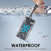 Un termómetro para motociclistas que muestra el termómetro - Indicador digital de temperatura del agua - Sensores de metal impermeables - Sensores para medidor de presión - Termómetro KOSO+