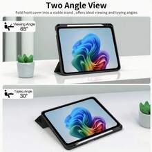 Compatible For Apple IPad 9.7 Case 2018 IPad 6th Generation Cases/2017 IPad 5th Generation Case With Pencil Holder, Slim Soft Silicone Smart Trifold Stand Protective Cover Auto Sleep/Wake Compatible With 10.2/Pro10.5Trifold Stand Smart Case For Ipad Air3 For IPad 10th Generation Case [11-Inch 2025/10.9 Inch 2022] - 黑色 - 查看 6