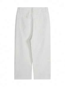 Women's New Loose Fit Straight Leg Jeans, Slimming, Casual, Autumn/Winter - White - View 7