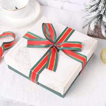 9 Meter/Rolle Weihnachts-Rot & Grün kariertes Satinband, goldgestreiftes Tricolor-Patchwork-Kantband, geeignet für DIY Weihnachtsbasteleien, Geschenkverpackung, Weihnachtskränze, Feiertags-Dekorationen - Verschiedenfarbig - Übersicht 7