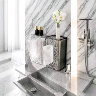 1pc Luxury Tissue Box, Wall-Mounted Facial Tissue Dispenser For Bathroom, Kitchen, Home Use