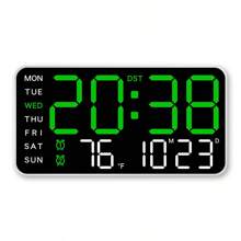 Large LED Display Screen Digital Wall Clock With Voice Control - USB Power Supply, Dual Alarms, Temperature And Date/Week, Adjustable Brightness, ℃/℉ Switch, Stylish Multi-Color Design, Suitable For Home And Office Use Home Decor Room Decor - Multicolor - View 20