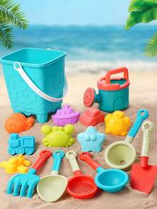 1 Set Children's Outdoor Beach Toy Set Includes Sand Shovel, Beach Bucket, Sand Digging Tool, Beach Toy Accessories, Outdoor Toys, Party Toys, Birthday Gift, Random Color - Multicolor - View 3