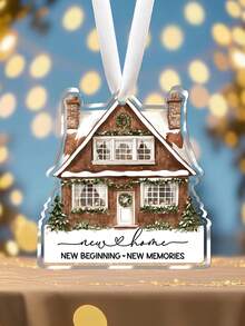 New Memories New Beginnings, New Home Ornament, House Warming Gifts, Christmas Tree Hanging Decoration, New Home Acrylic Ornament Idea For New House Decor, Housewarming Gifts For New House, Moving House Gift For Family Home Decor Christmas Decorations Room Decor - Multicolor - View 5