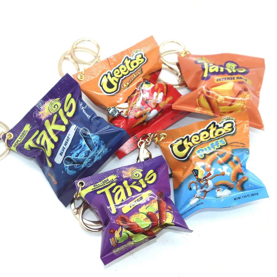 Creative Realistic Potato Chip Snack Bag Keychain Pendant Bag Accessories Lanyards With Id Holder Car Accessories Bag Charms