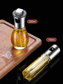 304 Stainless Steel Glass Oil Spray Bottle - Large Capacity Pressurized Sprayer, Suitable For Kitchen And BBQ, Oval Design, Perfect For Olive Oil And Cooking Oil - Ideal Eid Al-Fitr Gift, Kitchen Essential | Fashion Accessory | Material, Oil Spray Bottle - Silver - View 7