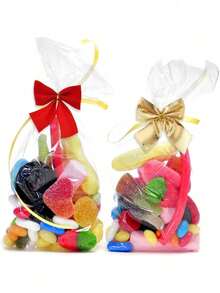 12-36pcs Mini Christmas Tree Ornament With Bow Red And Gold Ribbon Bow Mini Bow Used For Christmas Wreath Tree New Year Decoration, Wedding Party Home Decoration, Wreath Hanging Decoration