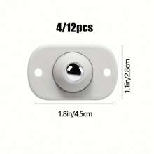 4/12 件自粘式强力滚轮 - 抛光金属表面，360° 旋转，适用于厨房电器和小型家具 - 白色 - 查看 10