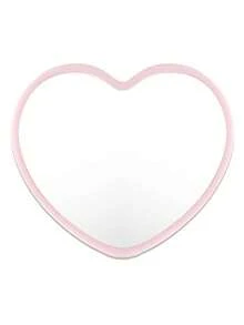 6件迷你心形镜，粉色、白色和黑色可选，简约设计。婚礼礼物镜，玻璃迷你梳妆镜，圣诞派对礼物 - 彩色 - 查看 11