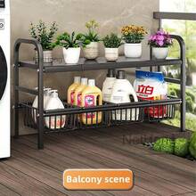 SpaceSaving Adjustable Under Sink Organizer 1/2-Tier With Non-Slip Pads - Expandable Kitchen/Bathroom Storage Rack, Rustproof Steel Shelf For Cabinets & Countertops (UK Stock) - Black - View 4