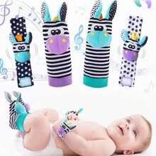 Juguetes de sonajeros y muñequeras para bebé. Sonajeros de muñeca y de pie para recién nacidos. Pulseras y calcetines con sonajero para bebés de 0-6 y 6-12 meses. Regalo ideal para baby shower - Multicolor - Ver 10
