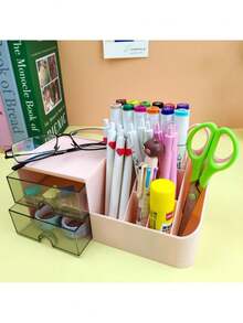 1 pieza Organizador de escritorio multifuncional con cajones pequeños, adecuado para almacenamiento de escritorio en el hogar