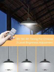 1pc Solar Powered Lamp, Outdoor & Indoor, Remote Control Solar Hanging Lamp, Separate Single/Dual Head Outdoor Path Light, Yard Lighting LED Night Light, Indoor Lighting Lamp, White Light With Remote Control Multifunctional Solar Hanging Lamp - Chandelier-high Gloss - View 8