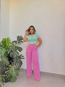 Serena Pantalona Tailored Trousers - 淺粉色 - 查看 1