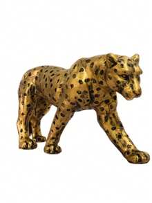Gold Panther Sculpture Statue Home Decoration Resin Leopard - 金色 - 查看 1