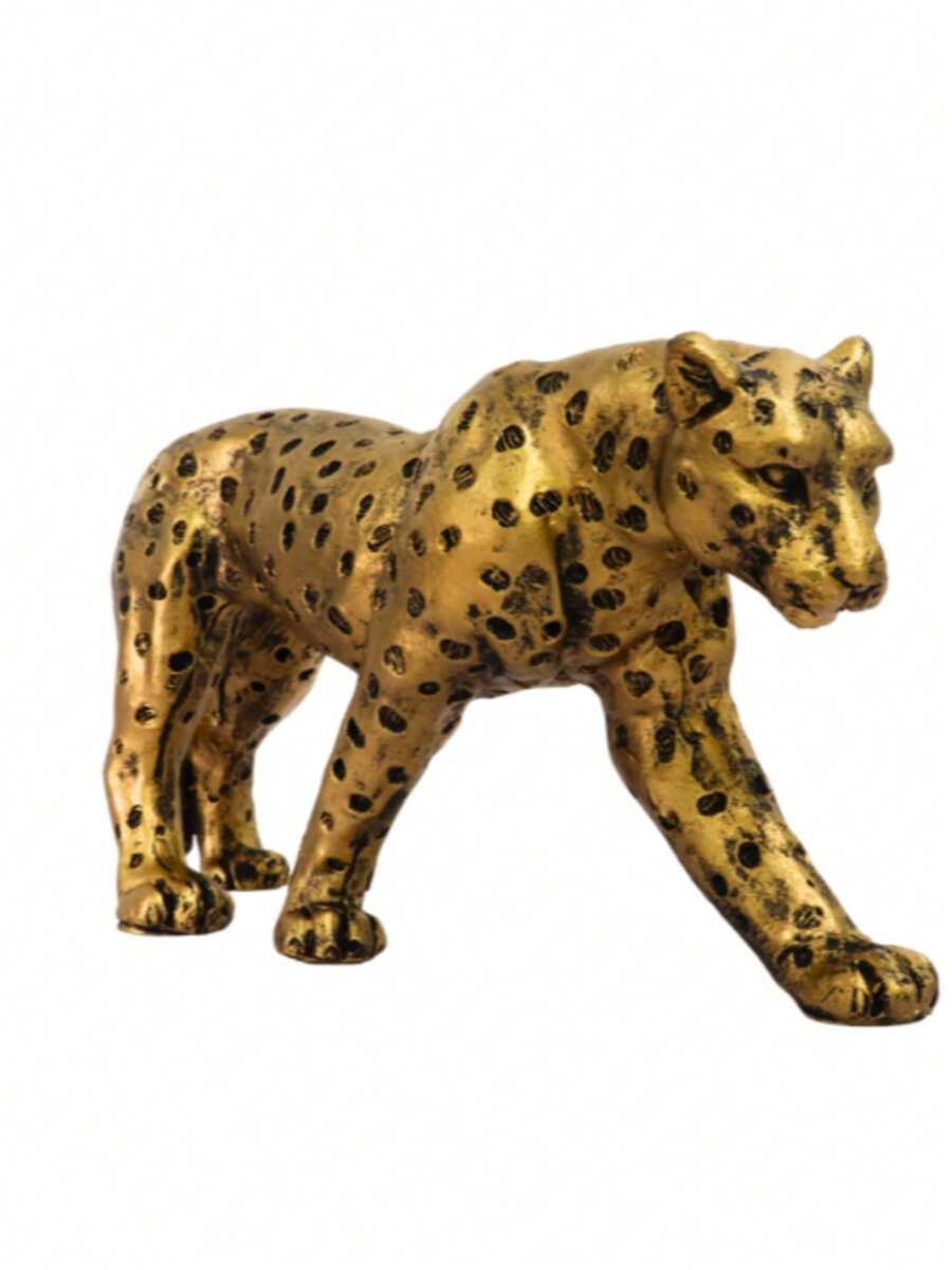 Gold Panther Sculpture Statue Home Decoration Resin Leopard - 金色 - 查看 1