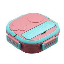 1pc, Bento Lunch Box For Kids -3 Compartments, Round Cute Robot Shape Lunch Box Snack Box Leak-Proof, Portable Handle, Microwave/Dishwasher Friendly - Multicolor - View 9