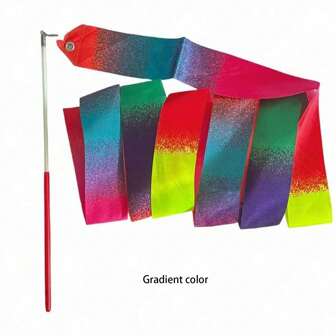 Rhythmic Gymnastics Ribbons, Dance Streamers, Shiny Dance Satin Ribbons With Rotating Baton
