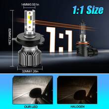 2 Bóng đèn pha LED 120000LM 200W, ánh sáng trắng 6500K, chip CSP, H1 H4 H7 H11 H13 9005 9006 9007, đèn pha ô tô siêu sáng - A8 - Xem 4