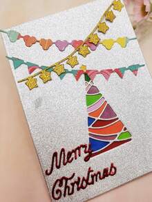 Christmas + Christmas Tree 1 Metal Cutting Knife Mold Cutting Mold DIY Paper Card Craft For Cutting Thin Sheets, Greeting Card Craft Decoration, Decorative Embossing, Home Project Making Tools Carbon Steel Mold Home Decor Christmas Decorations Room Decor