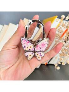 1PC Folding Hanging Hook Shiny Butterfly Shaped Hanger Hook Purse Hanger For Tables Desk Home Office