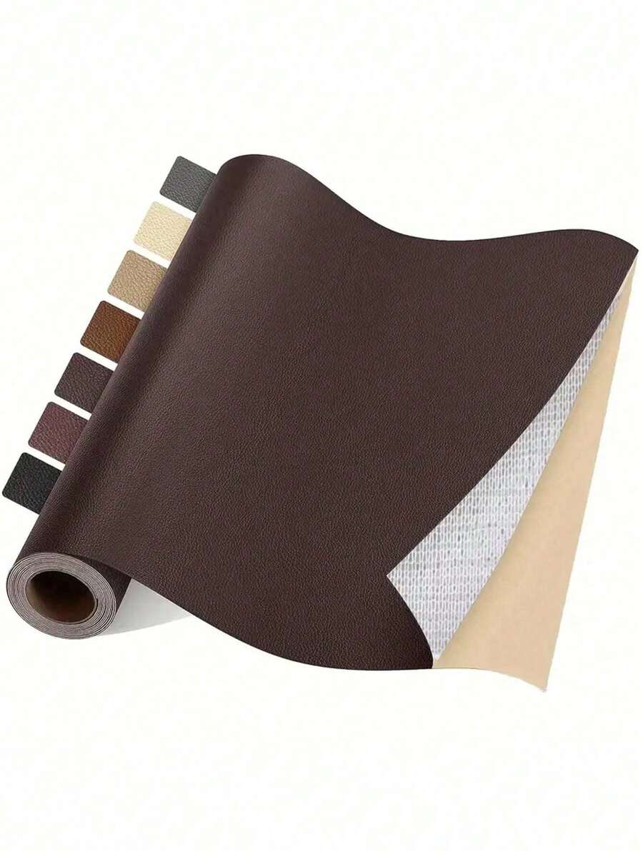 Leather Repair Patch, Leather Tape 20*54 Inch, Self-Adhesive Leather Repair Patch For Sofas, Couch, Furniture, Driver Seat, Car Boat Seats Couch Chairs Shoes Handbags Jackets First Aid Patch Fix Tear Kit, Vinyl Chairs - Brown - View 1