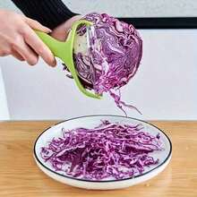 1 X Stainless Steel Multifunctional Vegetable Peeler And Cabbage Slicer - Perfect For Slicing, Shredding And Grating - Essential Kitchen Tool For Thanksgiving Prep, Vegetable Slicer - 綠色 - 查看 4