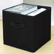 4 Pack Foldable Storage Box Foldable Canvas Drawer Organizer Fabric Cube - 黑色 - 查看 5