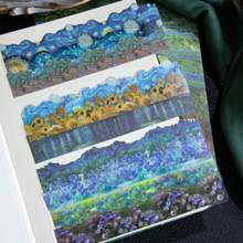 10 件海滩、海滨、云彩、油画、森林、风景贴纸、长装饰贴纸、物品装饰贴纸、手册材料贴纸优质防水乙烯基贴纸适用于剪贴簿、日记本和笔记本电脑 - 耐用且装饰性的成人剪贴簿用品贴纸书架透明贴纸书封书贴纸书