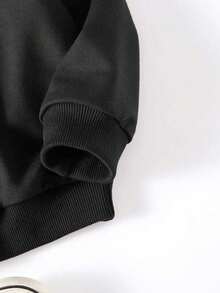 Sudadera con capucha de felpa con cuello redondo y estampado gráfico de luna morada para adolescentes, de estilo casual y lindo