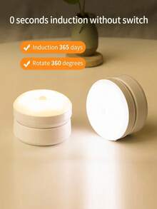 Bewegungssensor Nachtlicht, 360° drehbares LED Nachtlicht Schranklicht tragbar, Nachtlicht für den Innenbereich in Schlafzimmern, Fluren, Küchen, Kleiderschränken, Schränken