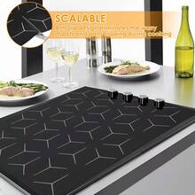Large Induction Hob Protector Mat 52*60cm Silicone Heat Resistant Mats Washable - Black - View 9