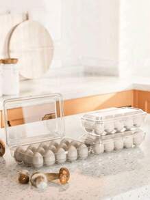 1 pieza Contenedor de almacenamiento de huevos para refrigerador, caja de conservación de alimentos de cocina, estante de huevos creativo, caja de almacenamiento transparente