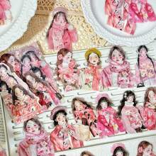 20 Stücke Ölgemälde-Stil süße Mädchen Themen Aufkleber, Handy Aufkleber, Artikel Dekorations Aufkleber, Notizbuch Material Aufkleber Premium wasserfeste Vinyl Aufkleber für Scrapbooking, Tagebücher und Laptops - langanhaltend & dekorative Sammelalbum Zubehör für Erwachsene Aufkleber Bücherregal transparentes Aufkleber Buch Siegelbuch Aufkleber Buch