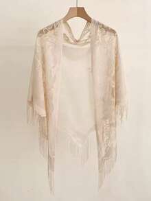 Lace Triangular Scarf, Cheongsam Shawl, Lightweight & Breathable Fashion Shawl - Multicolor - View 3