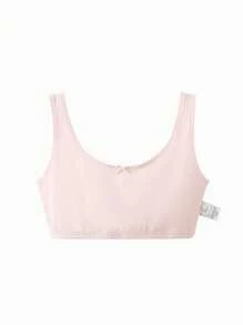 Balabala 女童训练文胸无缝防偷拍胸罩运动短款上衣 - 粉紅 - 查看 1