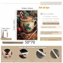 1 buc., Pictură suspendată pe pânză, Artă murală înrămată, Pictură vintage cu cană de cafea de Crăciun, Imprimeu pe pânză de Crăciun, Poster cald de sărbători, Decor de perete de Crăciun, Decor confortabil de iarnă, Decor festiv de Crăciun pentru casă, Decorațiuni de Crăciun, Postere de Crăciun, Decor de casă de Crăciun, Decorațiuni de Crăciun de iarnă, Decor cameră, Decor cămin, Decor baie, Decor dormitor, Decor bucătărie, Decor birou, Decor hol, Cadouri decorațiuni de Crăciun, Decor cafenea