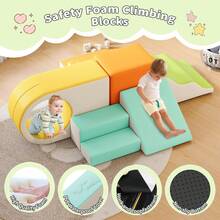 Soft Play Climbing For Toddlers, 8/10pcs Foam Climbing Blocks For Toddlers For Nursery, Living Room, Baby Climbing Blocks With Tunnel For Climb,Crawl And Slide - 橘色 - 查看 4