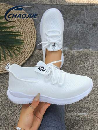 轻质针织运动鞋 - 透气网眼设计，日常和健身穿着舒适，女士运动鞋