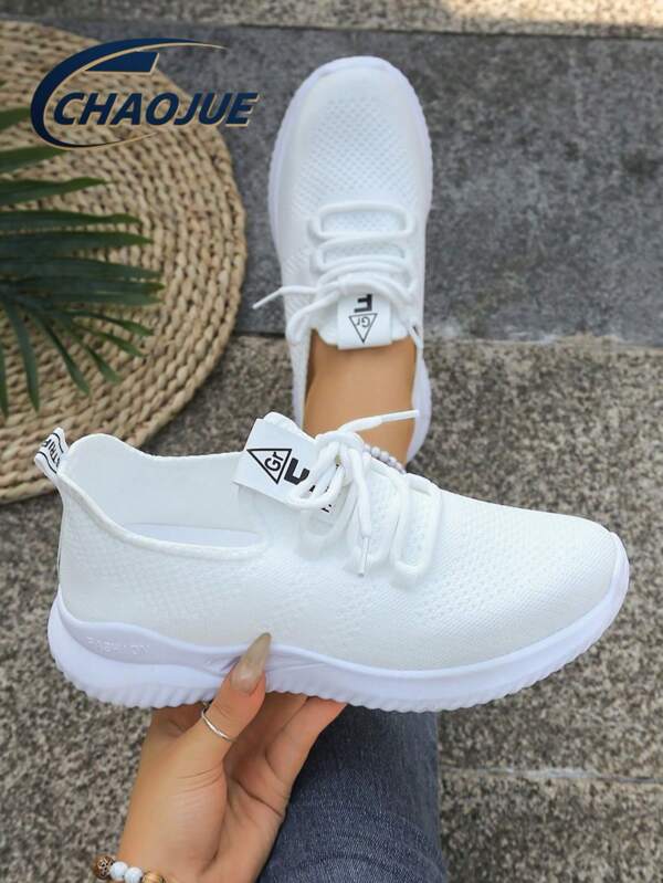 Lightweight Knit Sports Sneakers – Breathable Mesh Design, Comfortable For Daily & Fitness, Women's Athletic Footwear