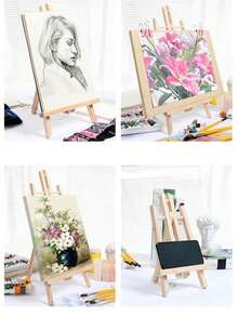 1 件桌面小型木质展示画架，适用于 A3 A4 A5 A6 黑板婚礼标志海报生日派对照片备忘录图片画纸架 - 彩色 - 查看 8