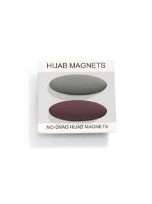 2个纯色锌合金穆斯林头巾磁性搭扣，强力磁铁，椭圆形拇指扣，不脱落橡胶涂层，适合女性日常佩戴，春夏秋冬四季皆宜。 - 橢圓形 - 查看 16