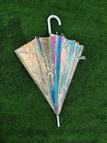 Stained Glass Transparent Umbrella Romantic Poetry Manual Folding Umbrella Princess Umbrella Easy To Carry Birthday Gift Christmas Gift Free Creation Windproof Rain Proof