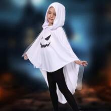 2025万圣节新款儿童发光鬼魂斗篷，儿童角色扮演魔鬼死神服装 - 彩色 - 查看 3