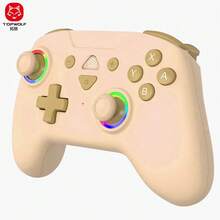 TOPWOLF Double Vibration GAMEPADFOR Switch2/Switch/IOS/Android/Steam RGB Breathing Lighting Wireless Controller Six-Axis Sensor Function Supports Programmable Buttons Macaron Switch Controllers Wireless, With RGB Breathing Lighting, For Switch Lite/Switch Oled/PC/IOS/Android/Steam - Black - View 5
