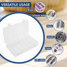 1/2/4 Pcs 6 Grids Tackle Box Organizer, Plastic Organizer Box, Compartment Storage Box, Small Items And Craft Organizer For Lure Bait Hooks Storage Screws Nail Pins