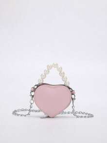 1 Stück süßes Mädchen Kleine Nische Hochwertiger Herz-förmiger Perlen Handtasche, moderner avantgardistischer neuer Stil Tasche, frische und dopamin-farbige Kombination, neuer Jugendstil, kann als Umhängetasche oder Handtasche getragen werden, der Schultergurt ist nicht verstellbar, lässig aber stilvoll, sehr geeignet für Ausflüge und kann auch als Geschenk an Freunde vergeben werden. - Perlenhandtasche Umhängetasche - Übersicht 8